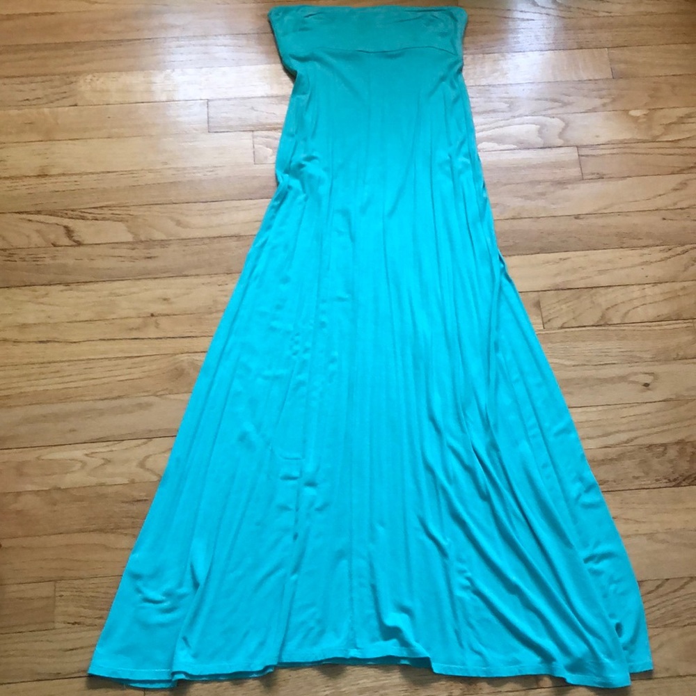 Long teal skirt